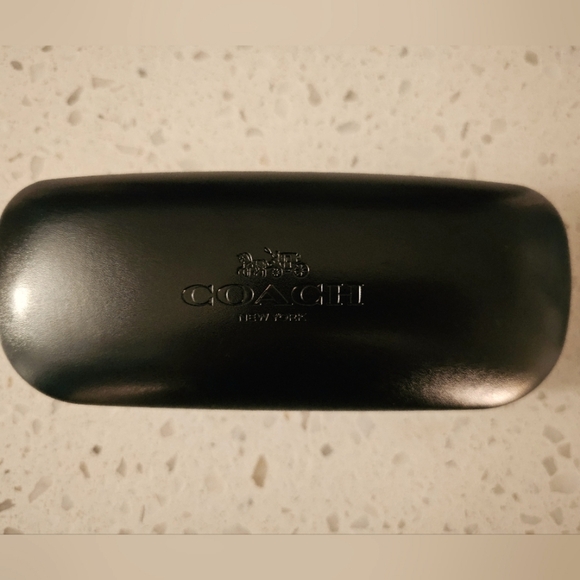 Coach Hardshell Black Leather Eyeglass/Sunglass Clamshell Case - Picture 1 of 7